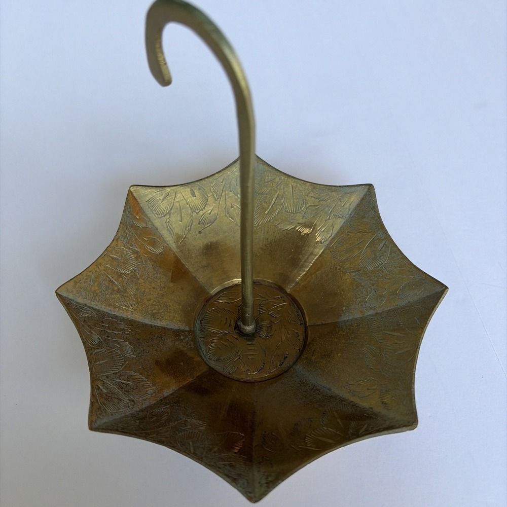 BRASS UMBRELLA TRINKET / RING DISH - Picture 2 of 11